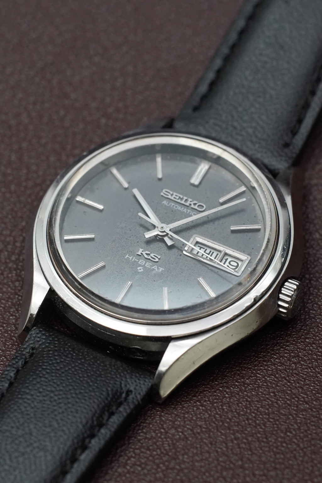 King Seiko 5626-7120 Hi-Beat – Black Dial – April 1972 – Original KS Crown