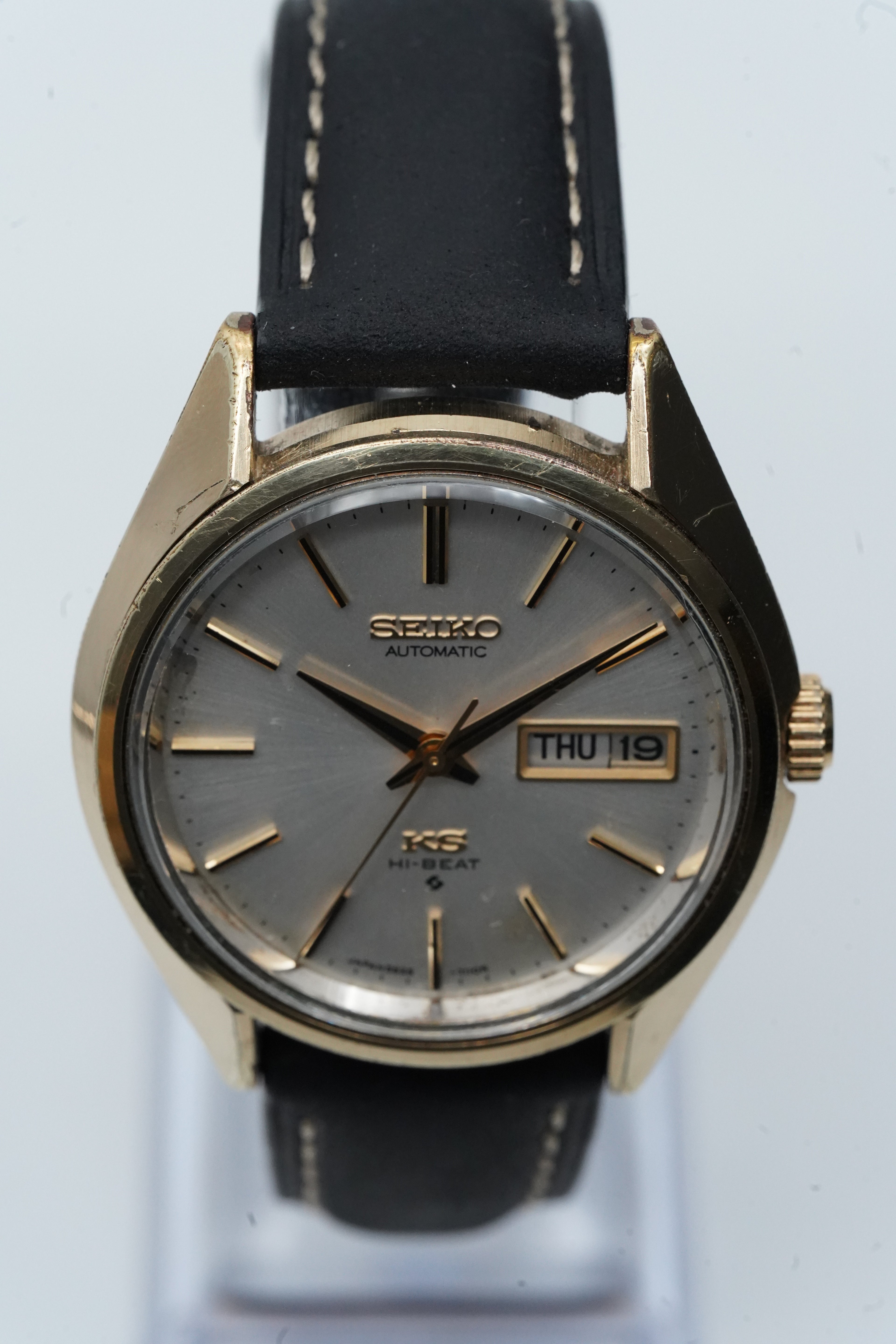 King Seiko 5626-7113 Hi-Beat – Sharp Case – Excellent Gold Plating – Honest Patina