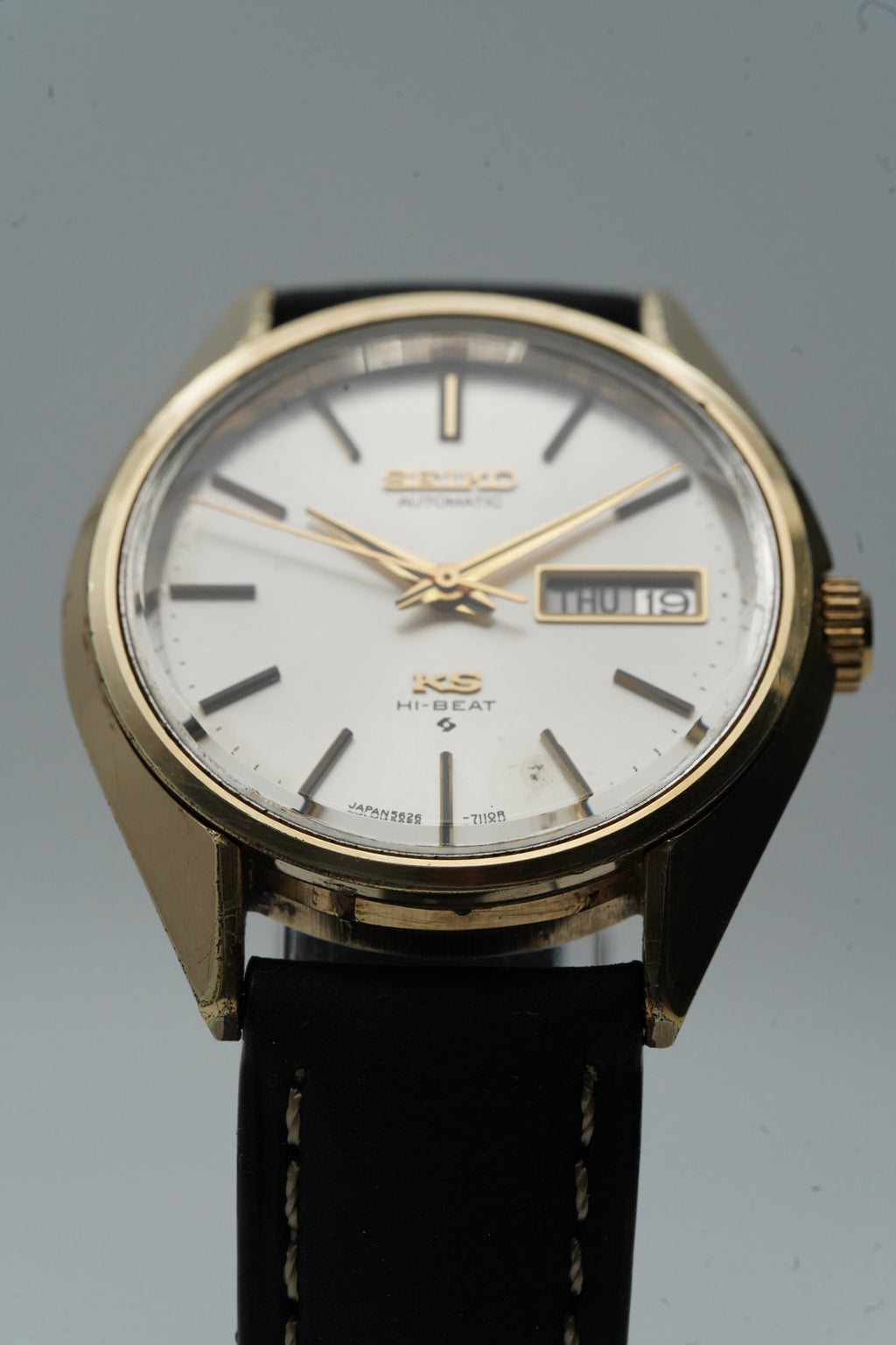 King Seiko 5626-7113 Hi-Beat – Sharp Case – Excellent Gold Plating – Honest Patina