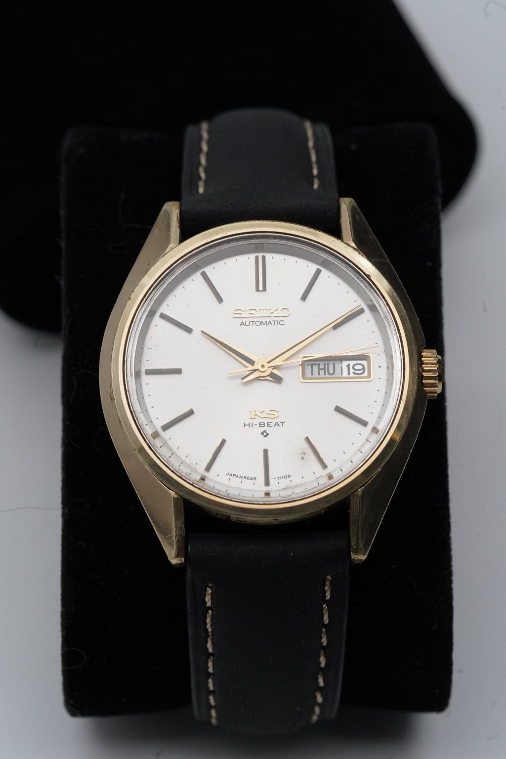 King Seiko 5626-7113 Hi-Beat – Sharp Case – Excellent Gold Plating – Honest Patina